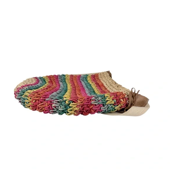 Vintage Rainbow Woven Straw Hobo Bag - Picture 9 of 11